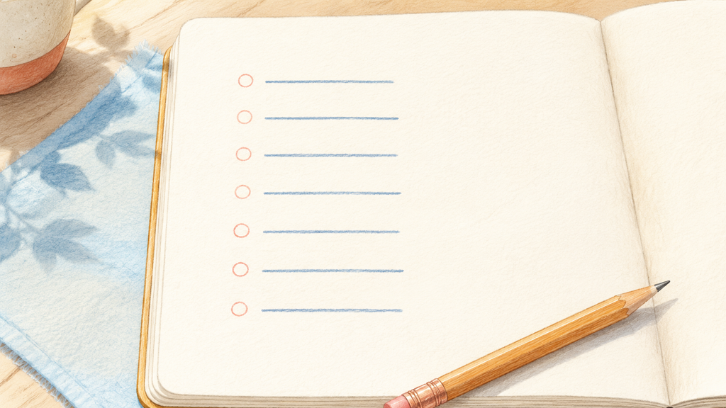 余白に書き込みをしながら業務経歴票を読み返す机上の様子