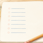 余白に書き込みをしながら業務経歴票を読み返す机上の様子
